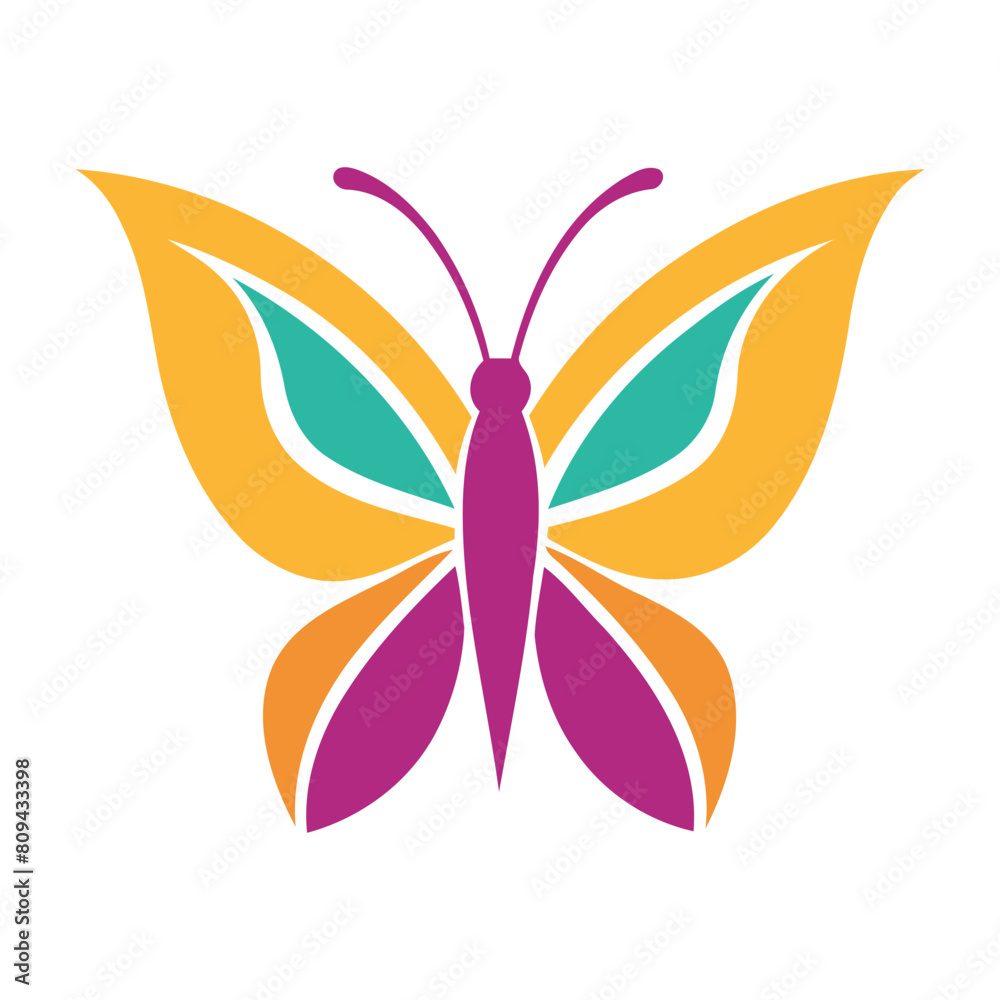 Beautiful butterfly isolated on white background Vector illustration Beautiful butterfly isolated on white background Vector illustration