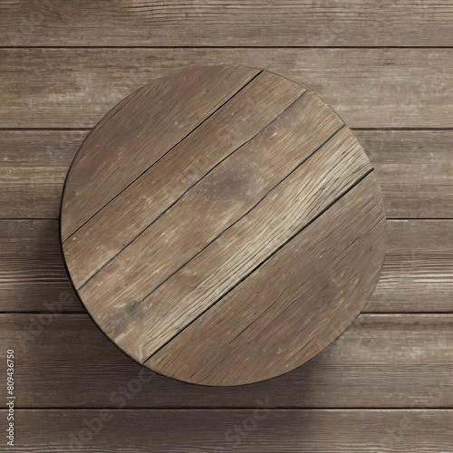 Top view of a realistic wooden table background