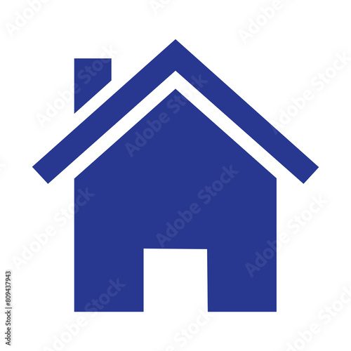 фотографія Blue house icon representing real estate property stays fixed and isolated on a white background for web and print design