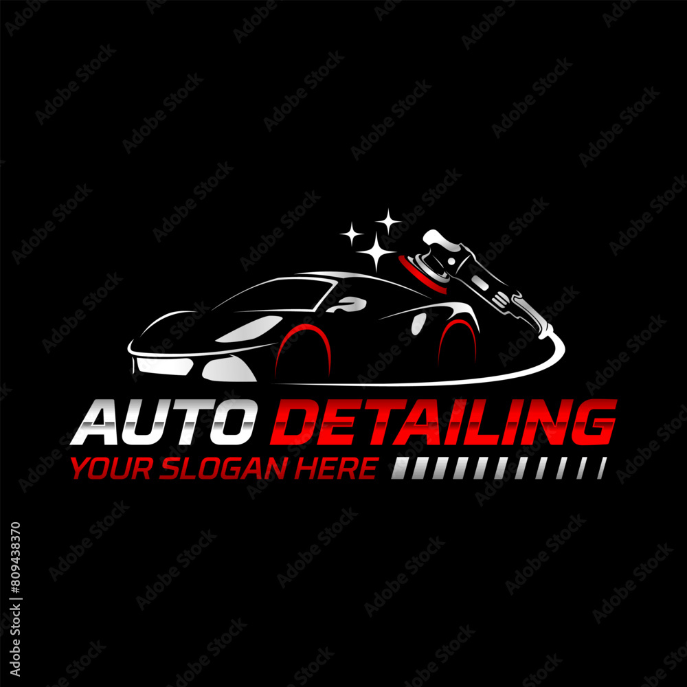 auto detailing car wash logo vector illustration template