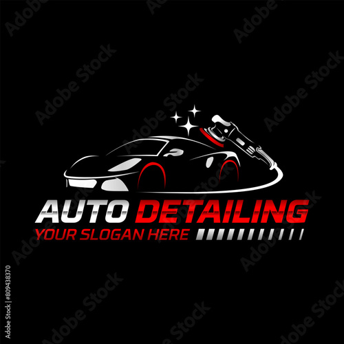 auto detailing car wash logo vector illustration template photo