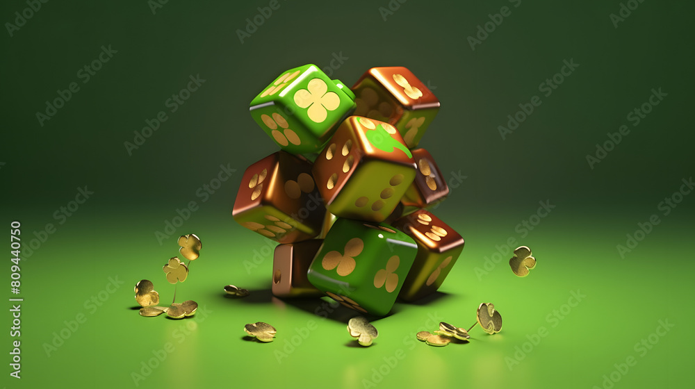 Fototapeta premium Lucky Charms gambling icon 3d