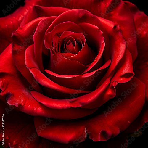 red rose close up on red rose one dark red rose isolated on black background generate ai 