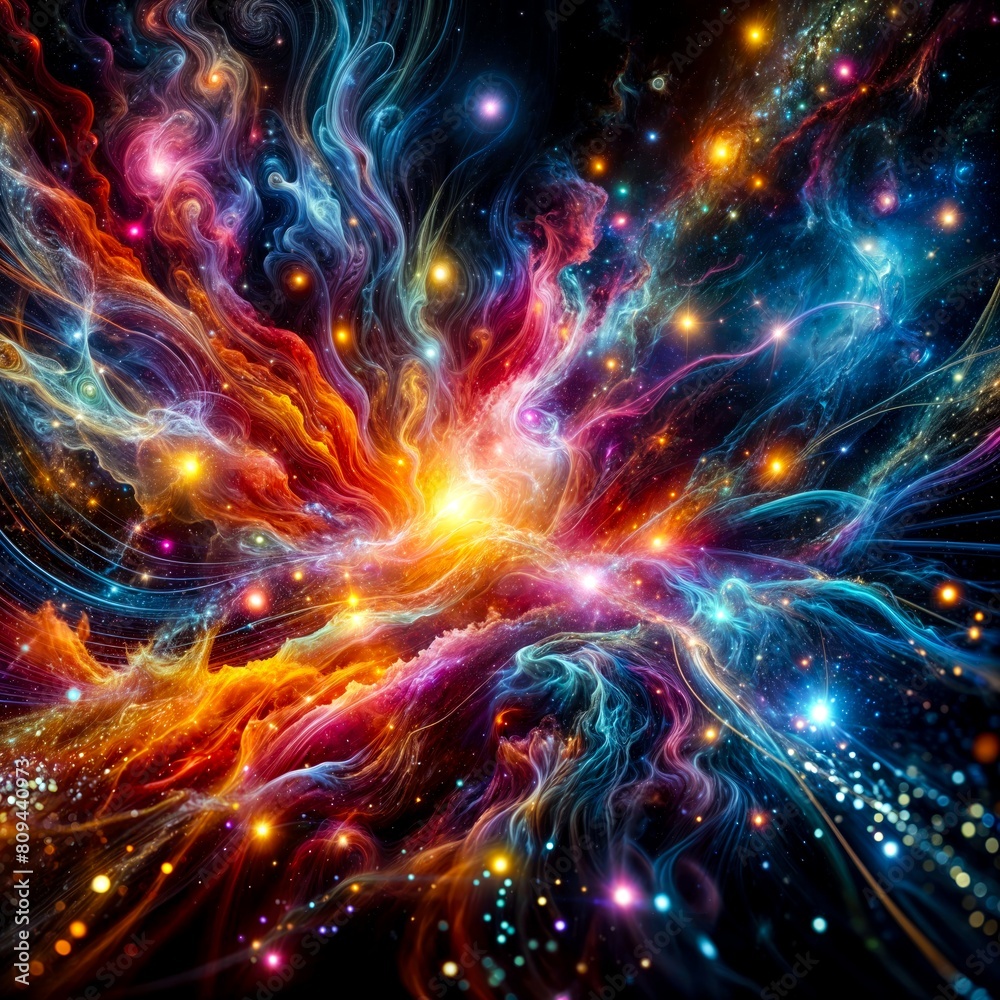 Vibrant Background with Glowing Particles and Swirling Energy Vibrant Background with Glowing Particles and Swirling Energy