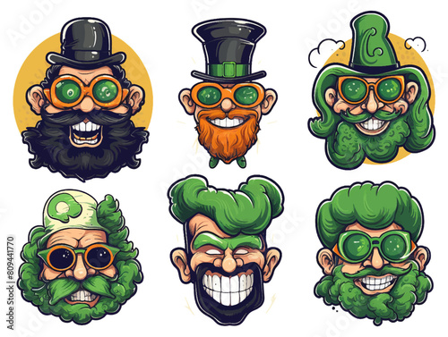 St. Patricks Day vector design elements set. St Patricks day traditional symbol set illustration cut out isolated background.