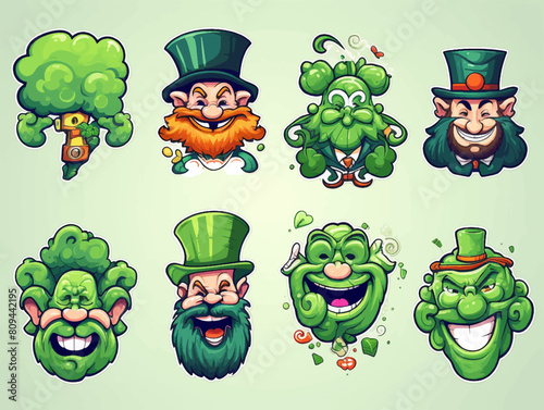 St. Patricks Day vector design elements set. St Patricks day traditional symbol set illustration cut out isolated background.