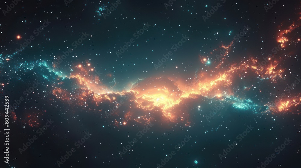 Fototapeta premium Evocative Space Astronomy Enthusiasts Scene Transport Viewers to Distant Galaxies and Nebulas