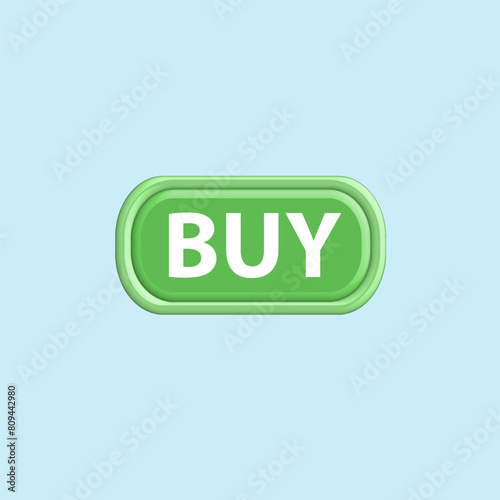 Buy icon 3D illustration green color