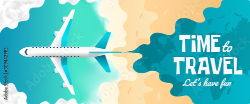 Travel time vector banner set