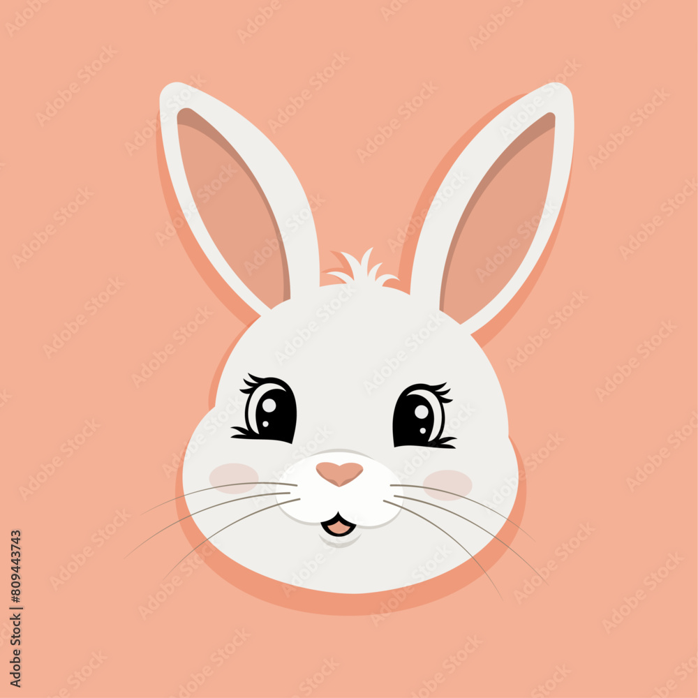 Obraz premium Rabbit logo simple minimalist design, vector modern rabbit logo