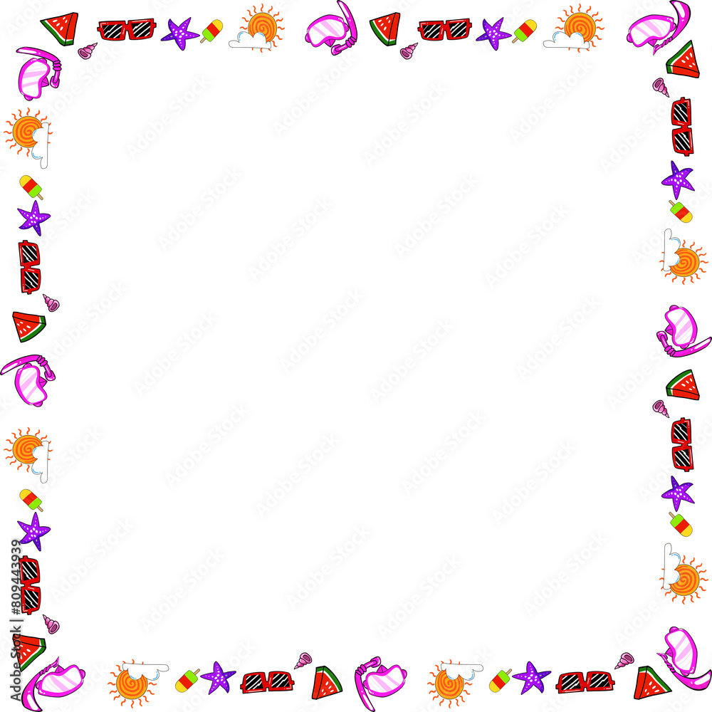 The summer border line for holiday or travel concept The summer border line for holiday or travel concept