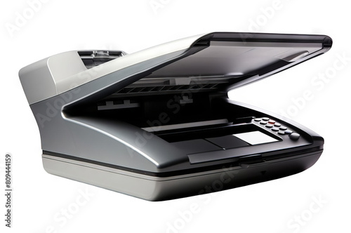 The image shows a sleek and futuristic scanner that can quickly and efficiently scan documents, photos, and other items.