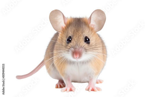 A cute mouse looking at the camera with a curious expression.