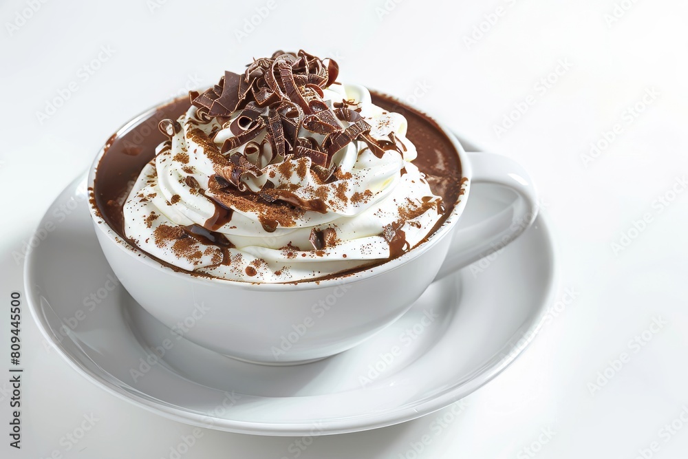 Captivating Alcoholic Hot Chocolate with Luxurious Chocolate Shavings Captivating Alcoholic Hot Chocolate with Luxurious Chocolate Shavings