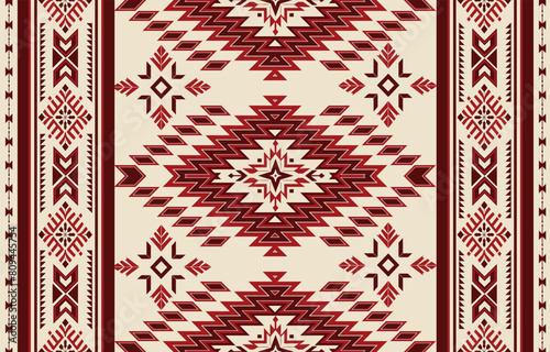 Native pattern american tribal indian ornament pattern geometric ethnic textile texture tribal aztec pattern navajo mexican fabric seamless Vector decoration fashion