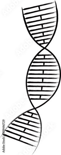 筆書き医療アイコン　遺伝子