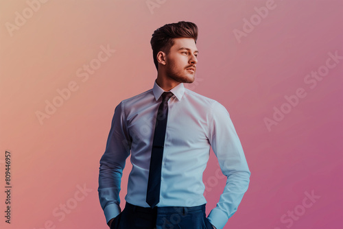 businessman in corporate style isolated gradient background