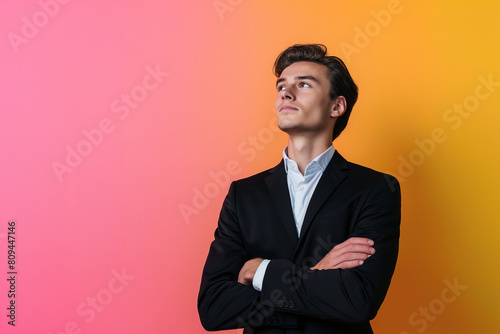 businessman in corporate style isolated gradient background