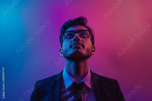 businessman in corporate style isolated gradient background