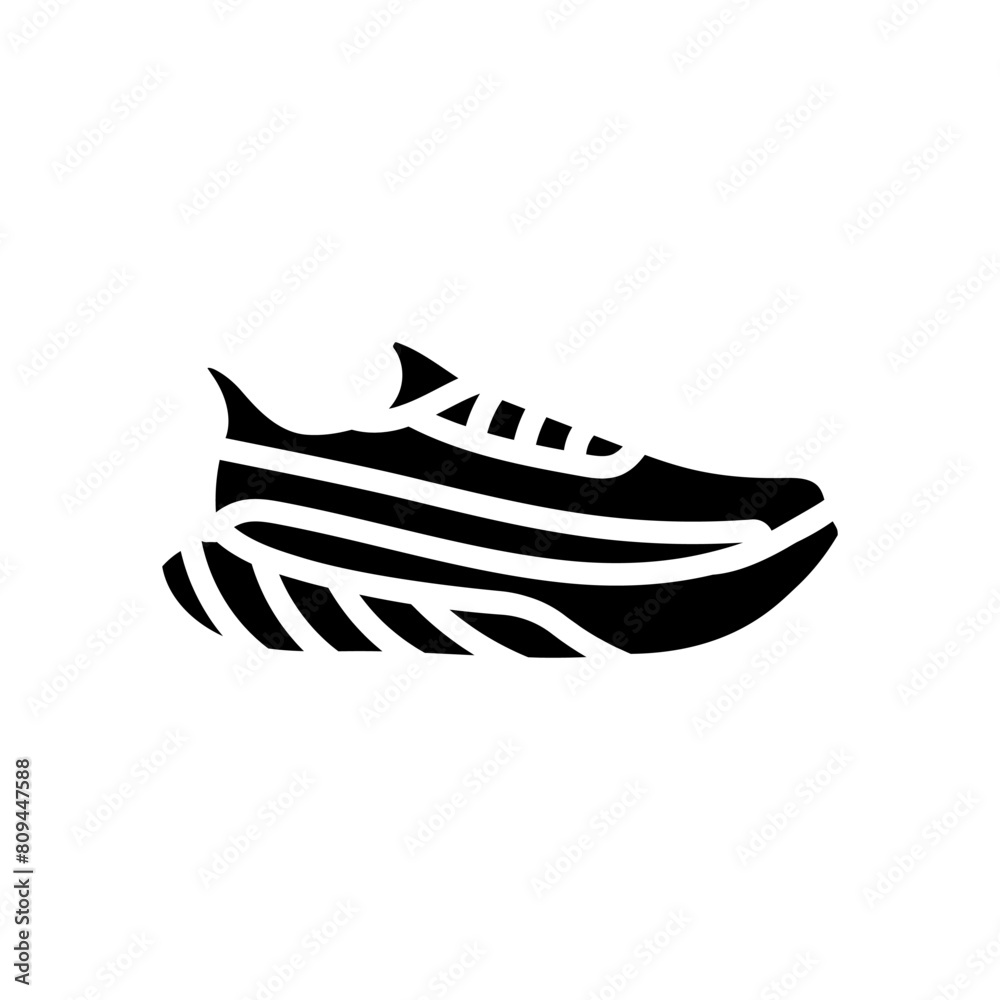 running shoes glyph icon vector. running shoes sign. isolated symbol illustration running shoes glyph icon vector. running shoes sign. isolated symbol illustration