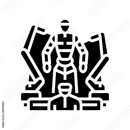 cybernetics cyberpunk glyph icon vector. cybernetics cyberpunk sign. isolated symbol illustration