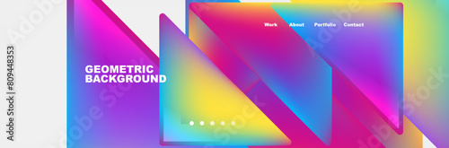 Gradient triangles composition with bright fluid colors. Vector Illustration For Wallpaper, Banner, Background, Card, Book Illustration, landing page