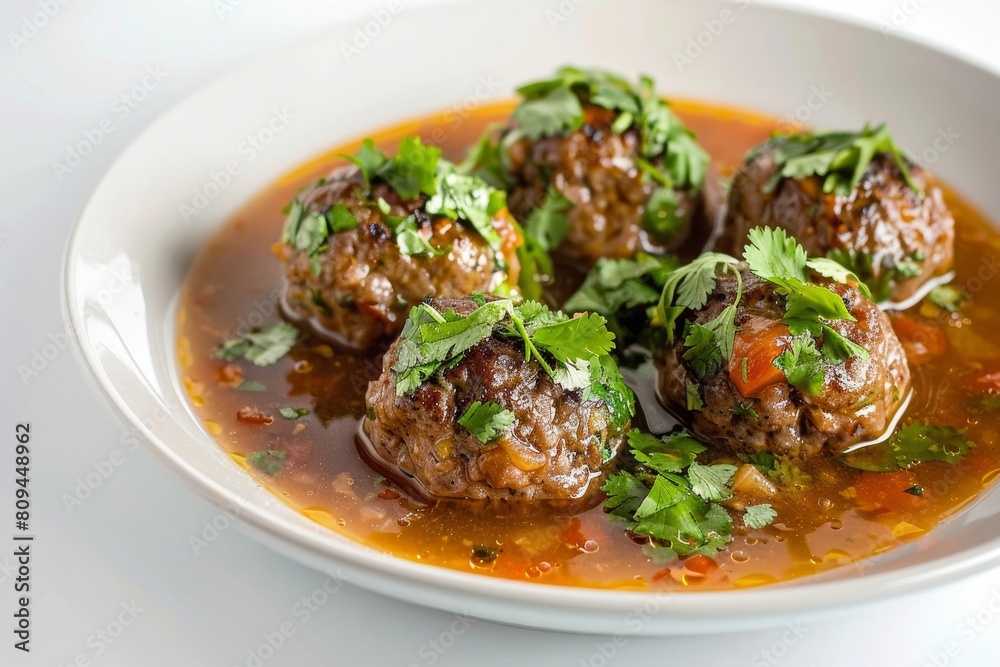 Satisfying Mama's Meatballs in Colorful Roasted Tomato Broth