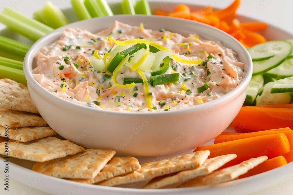 Feast for the Eyes and Taste Buds: Alaskan Smoked Salmon Dip with Thinly Sliced Scallions