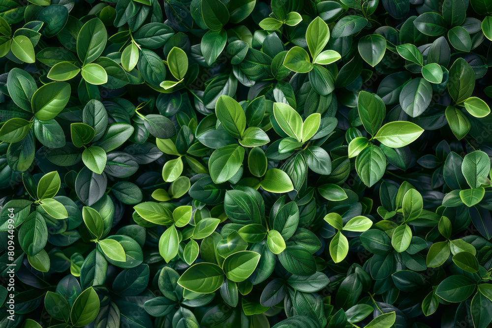 A top view of vibrant green boxwood foliage, showcasing the dense and uniform pattern that makes up an endless wall of lush plants, with the leaves having sharp edges. A top view of vibrant green boxwood foliage, showcasing the dense and uniform pattern that makes up an endless wall of lush plants, with the leaves having sharp edges.
