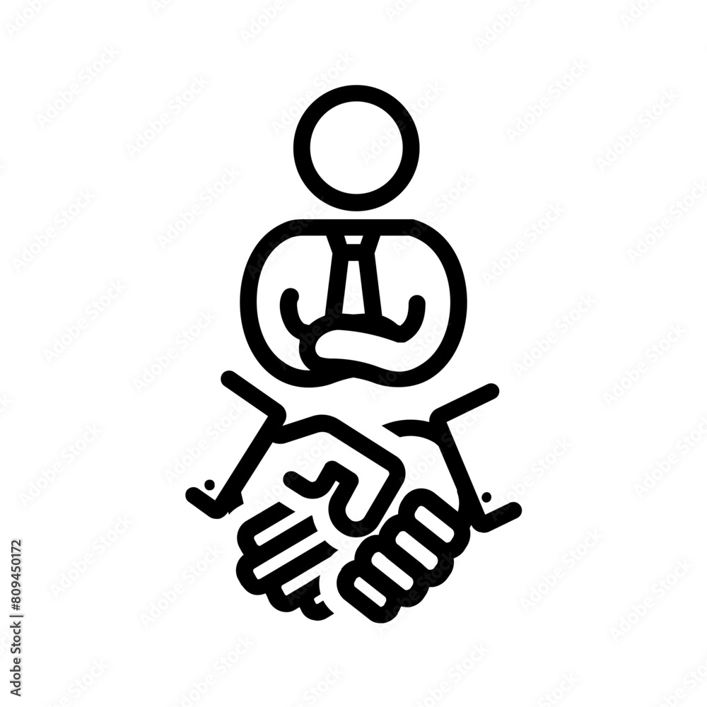 Vector black line icon for Broker hub Vector black line icon for Broker hub