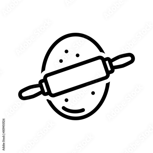 Vector black line icon for Roll out