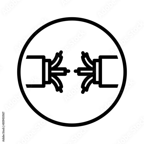 Vector black line icon for Cabling