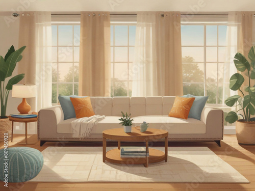 A warm and inviting cozy living room creates an atmosphere of comfort  © SOHAN-Creation