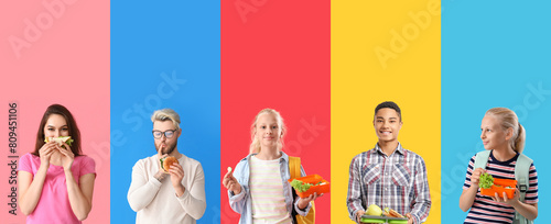 Set of different people wit...