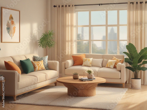 A warm and inviting cozy living room creates an atmosphere of comfort 