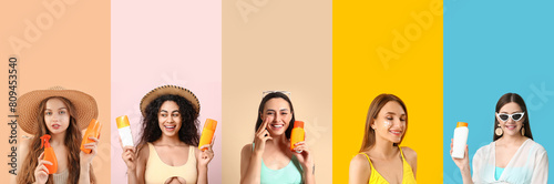 Collage of young women with...