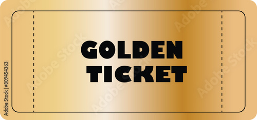 golden ticket template. Realistic golden ticket eps 10.