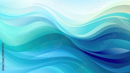 Serene blue waves in an abstract art display photo