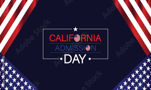 Creative Design for California Admission Day Text Illustration
