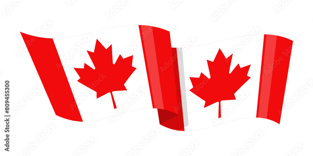 Vector illustration of wavy Canada flag on transparent background Vector illustration of wavy Canada flag on transparent background