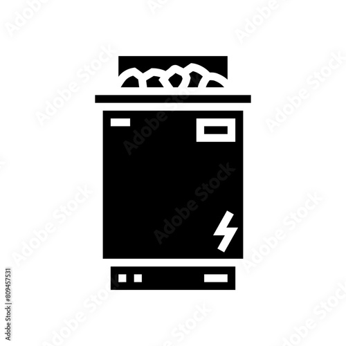 electric sauna glyph icon vector. electric sauna sign. isolated symbol illustration