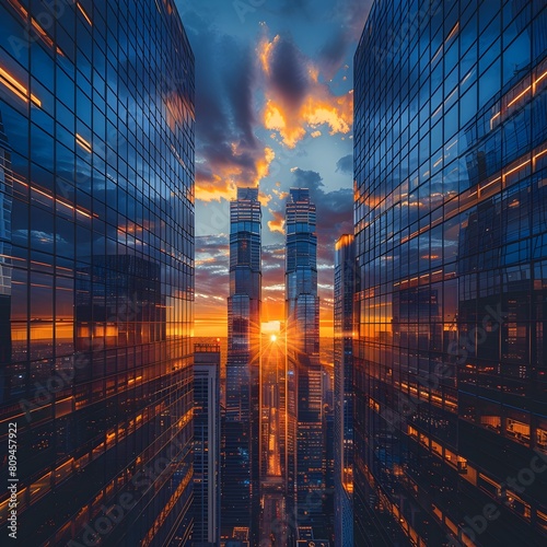 Stunning Cinematic Skyline of a Futuristic Megacity at Golden Hour