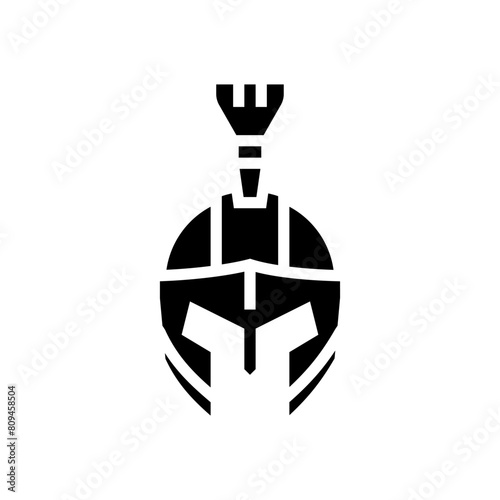 helmet soldier roman greek glyph icon vector. helmet soldier roman greek sign. isolated symbol illustration