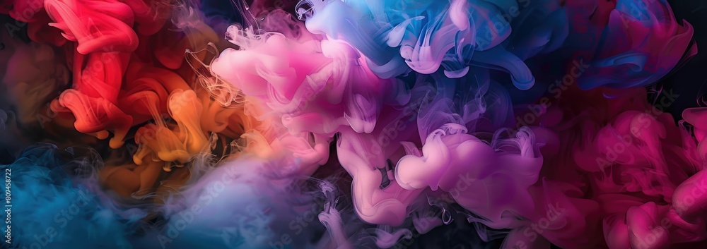 Fototapeta premium Dance of Vibrant Ink Clouds in Water