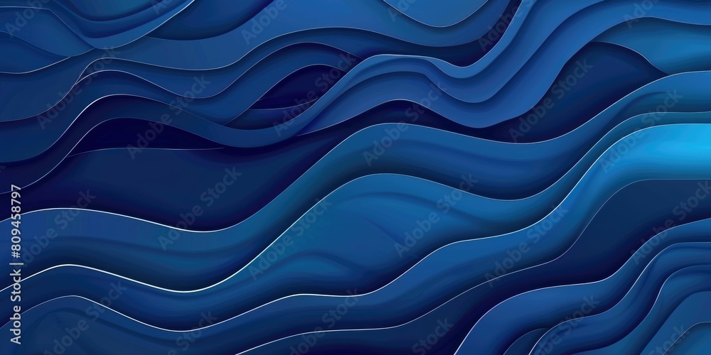 Obraz premium Blue waves intertwining in a seamless digital art pattern