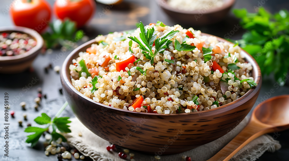 Quinoa is a very beneficial grain. which is popular in clean eating It is often used in place of rice due to its high fiber content. low calorie content and has many essential nutrients 