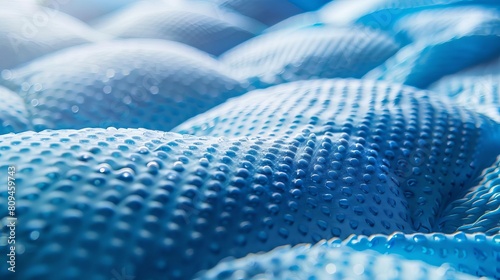 A vibrant, closeup image of a healthy pillow with embedded cooling gel, showing texture and freshness, perfect for marketing materials in hot climates or summer promotions photo