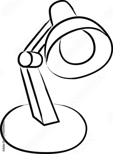 筆書きビジネスアイコン　電気スタンド