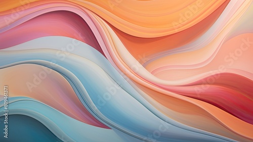 Close-up of smooth, flowing curves in pastel hues