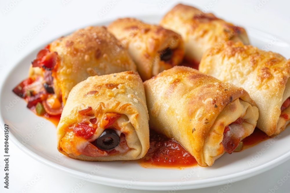 Golden-Brown Pizza Rolls with Bacon, Pepperoni, and Bell Peppers Golden-Brown Pizza Rolls with Bacon, Pepperoni, and Bell Peppers
